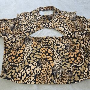 Johnny Was Leopard Print Top